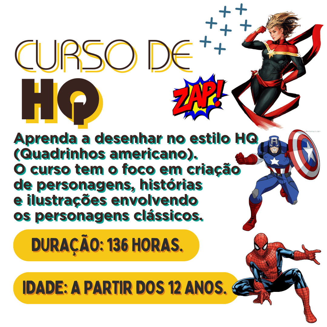 Curso de HQ (Histórias em Quadrinhos) na Oficina Belas Artes